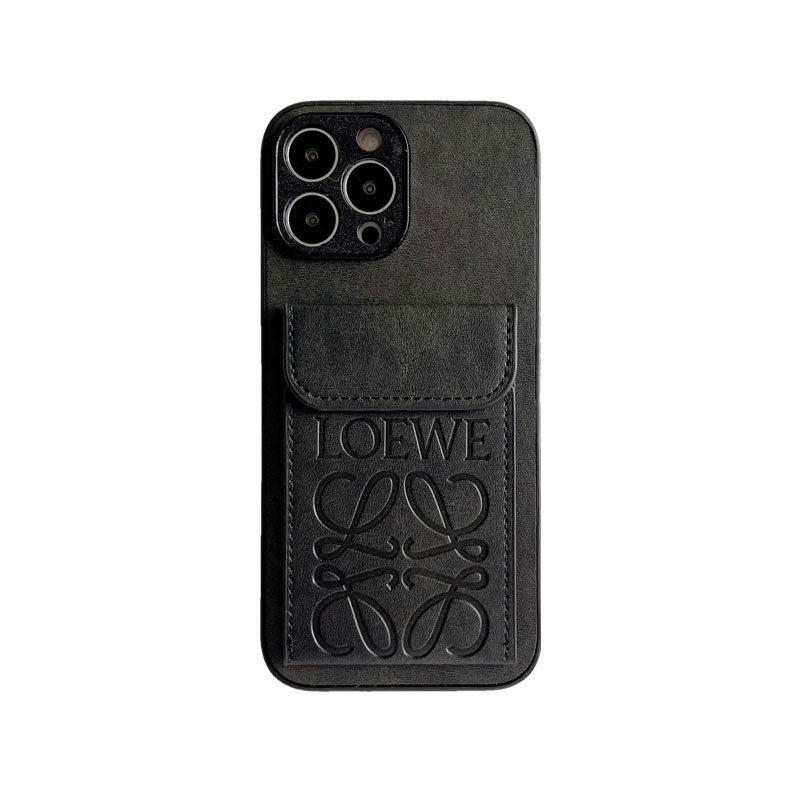 Luxusní pouzdro na iPhone s držákem karty Hnědá-LZP241448