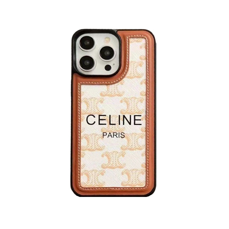 Capa Celine preta para iPhone com alça-SZ231124