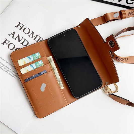 Husă pentru iPhone, inspirată din piele, cu suport pentru carduri