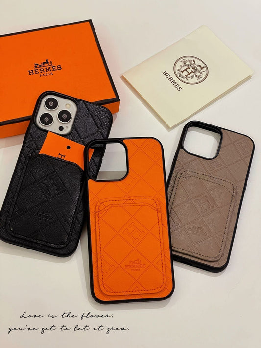 H Kožený držák karet na iPhone