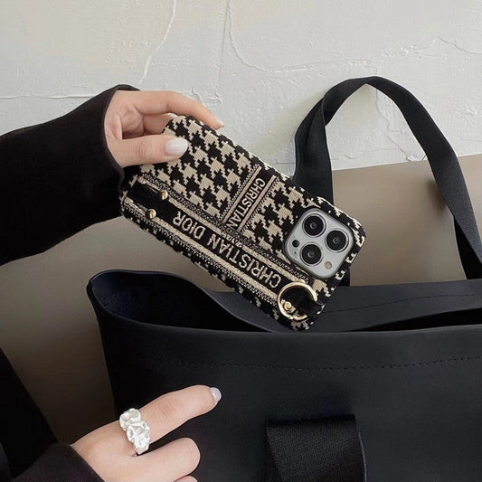 Mode Hoesje voor iPhone van de Polsband van Houndstooth