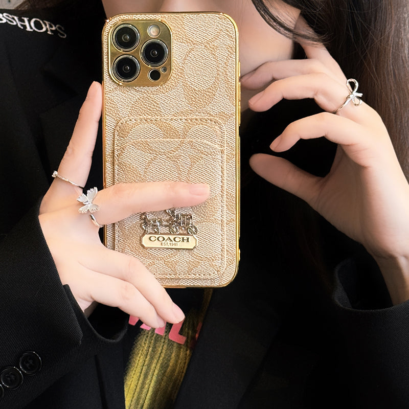 Étui pour iPhone en cuir pour sac à cartes classique