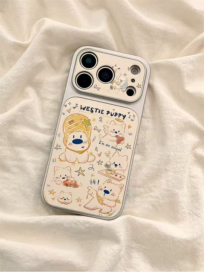 Graffiti Dog iPhone Case with Strap – Cute Shockproof Soft Cover