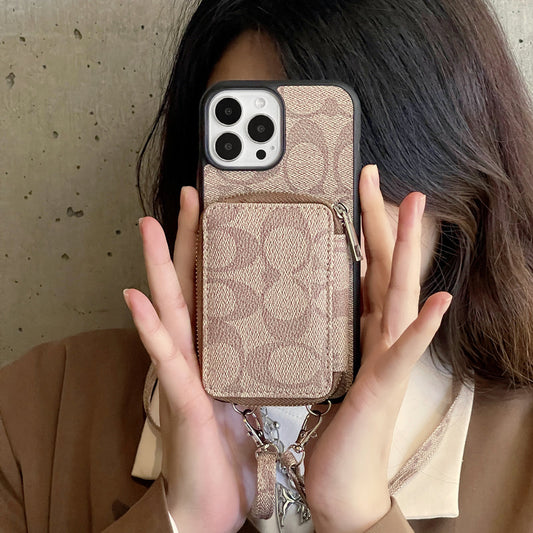 Klassiek iPhone-hoesje met portemonnee Koffie-LQB241412
