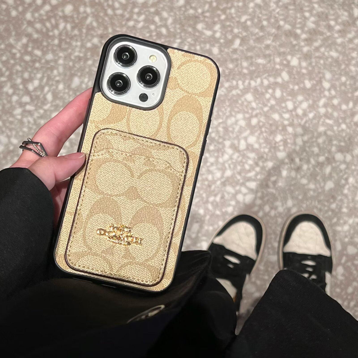 Étui pour iPhone en cuir pour sac à cartes classique