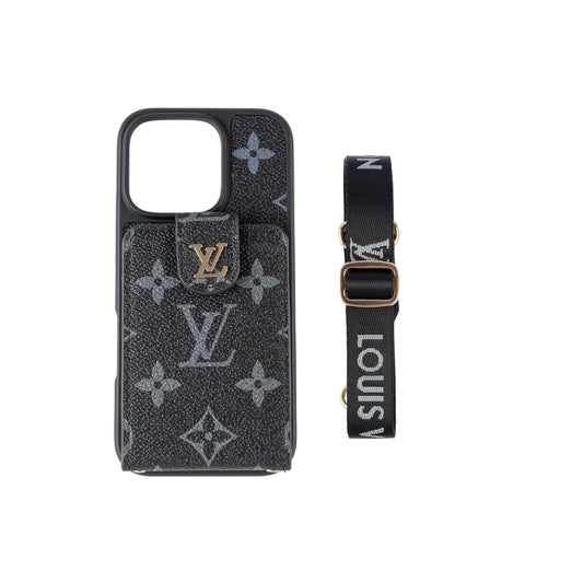 Husă de lux pentru iPhone cu suport pentru card & Curea