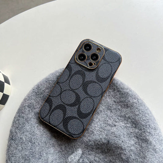 Klassiek iPhone-hoesje leer zwart -QBK240513