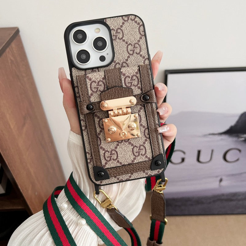 プレミアムカードバッグチェーンクラシックiPhoneケース