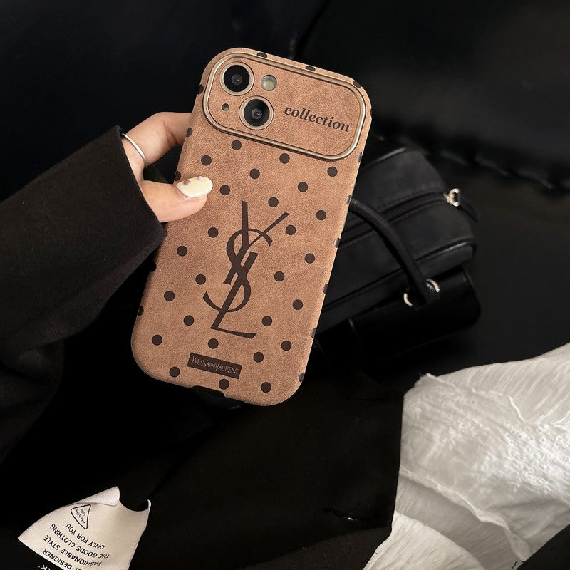 Étui pour iPhone en cuir marron Saint