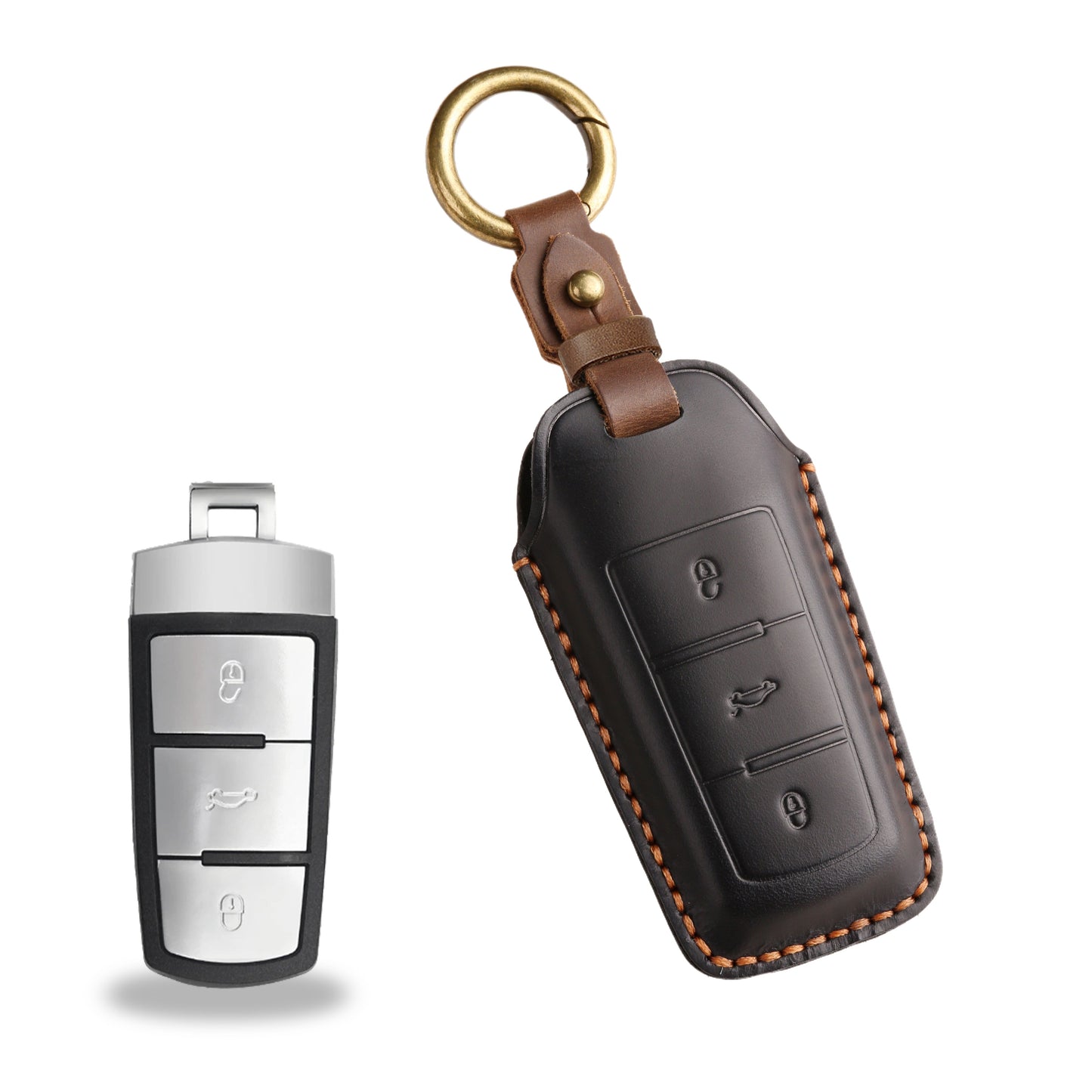 KAKAVY Top Grain Leather Volkswagen key Case detail image 25