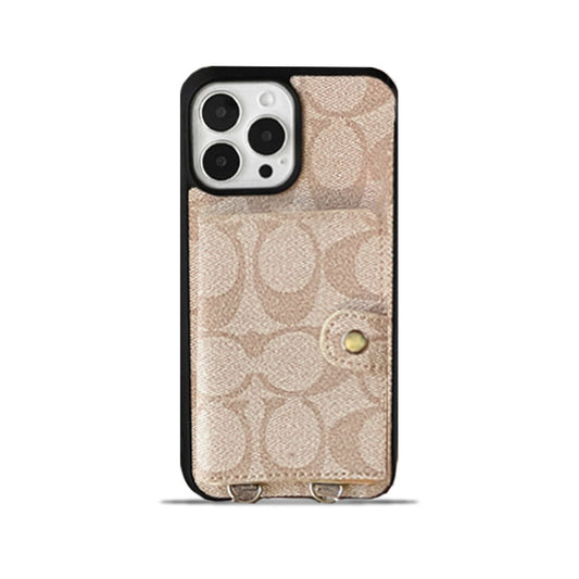Étui pour iPhone classique avec portefeuille et sangle blanc -SZK240402