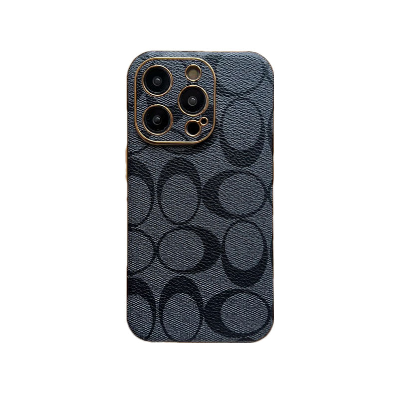 Klassiek iPhone-hoesje leer zwart -QBK240513