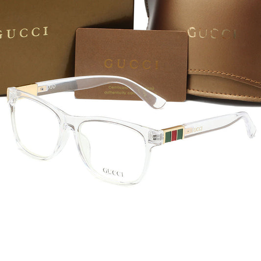 Modische Brille mit gestreiftem Farbblockrahmen