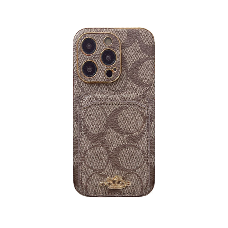 Klassische iPhone-Hülle mit Kartenhalter Kaffee -KB241651