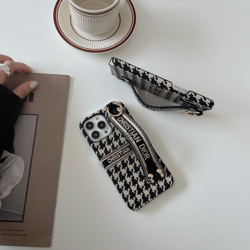 Módne puzdro Houndstooth Wristband na iPhone