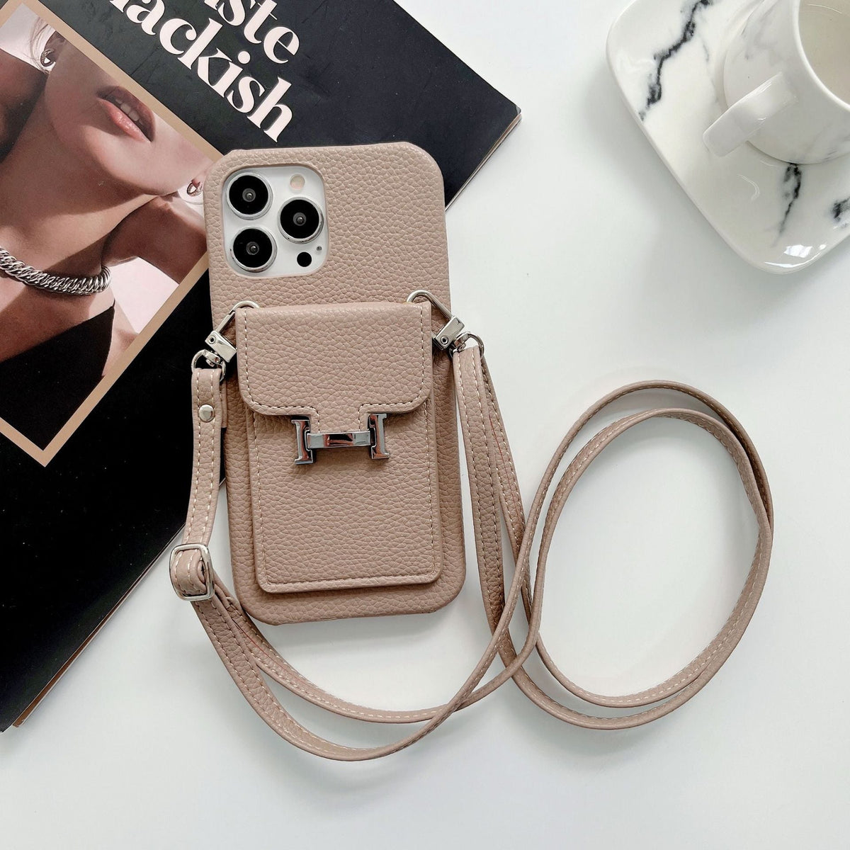 H držač kartice kožna torbica za iPhone s lancem