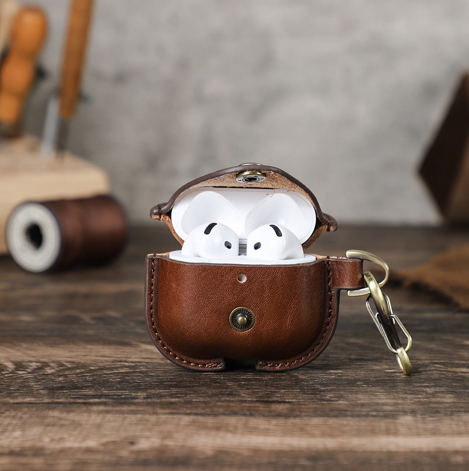 KAKAVY Handcrafted Full-Grain Leather Case for AirPods 4 detail image 4