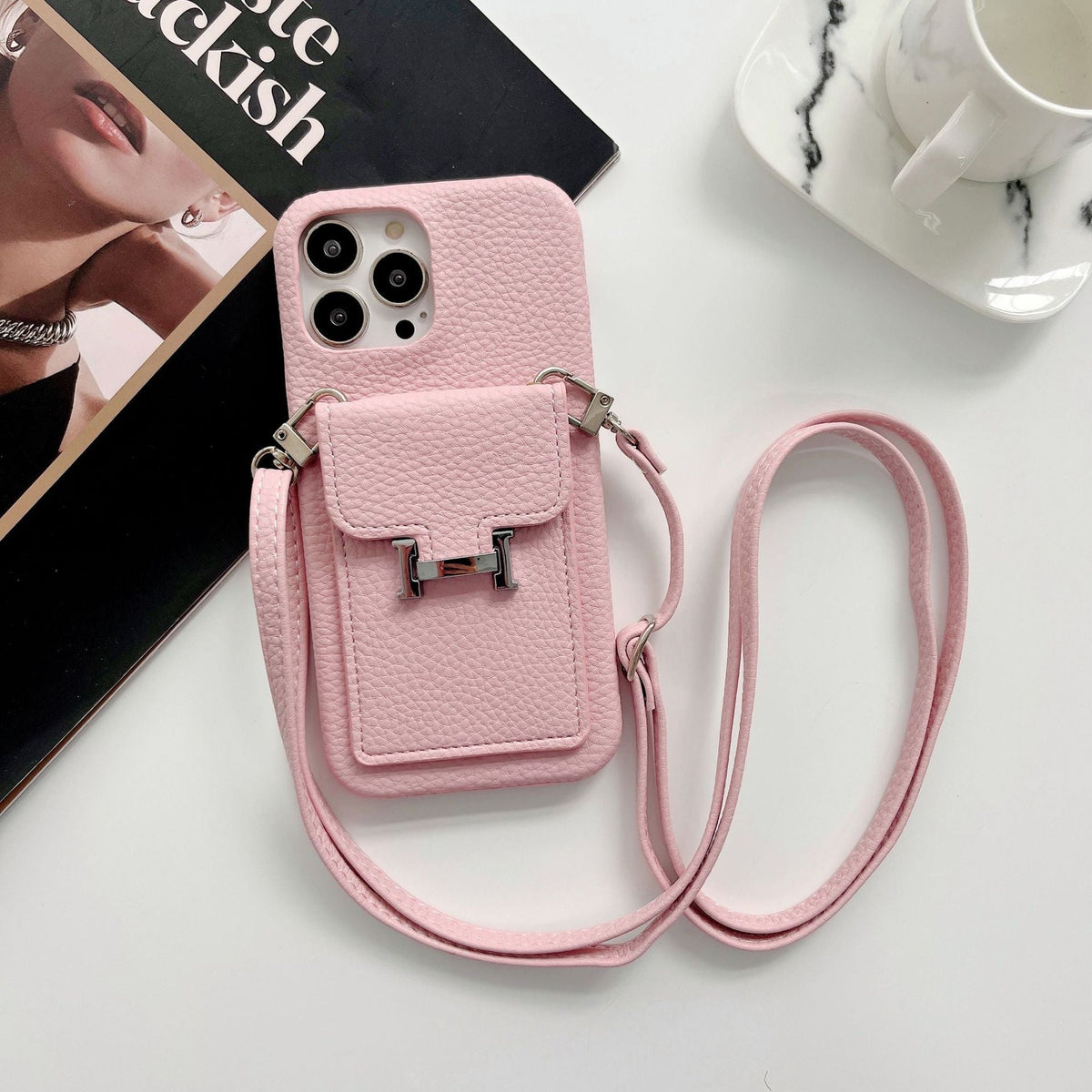 H držač kartice kožna torbica za iPhone s lancem