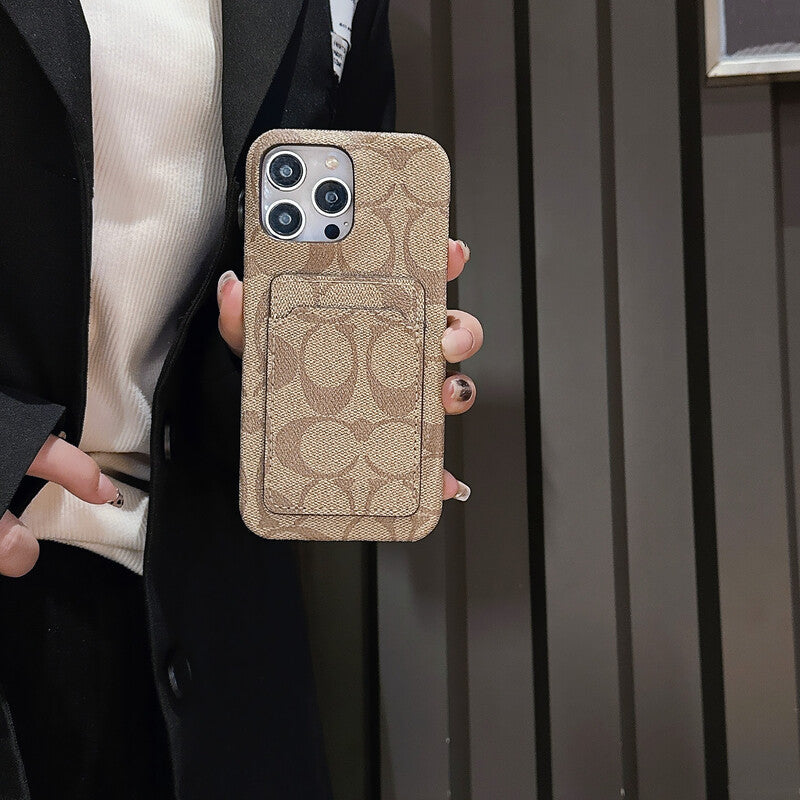 Klassische klassische iPhone-Hülle mit Kartenhalter Weiß -JQB240330
