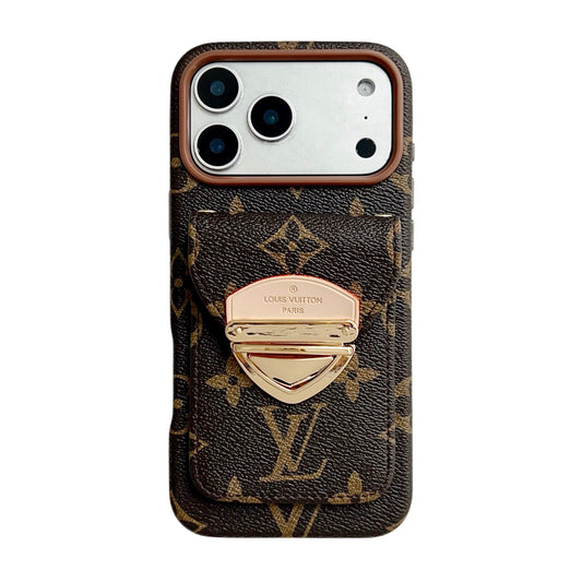 Husă de lux pentru iPhone, tip crossbody, cu buzunar pentru card & Curea detașabilă