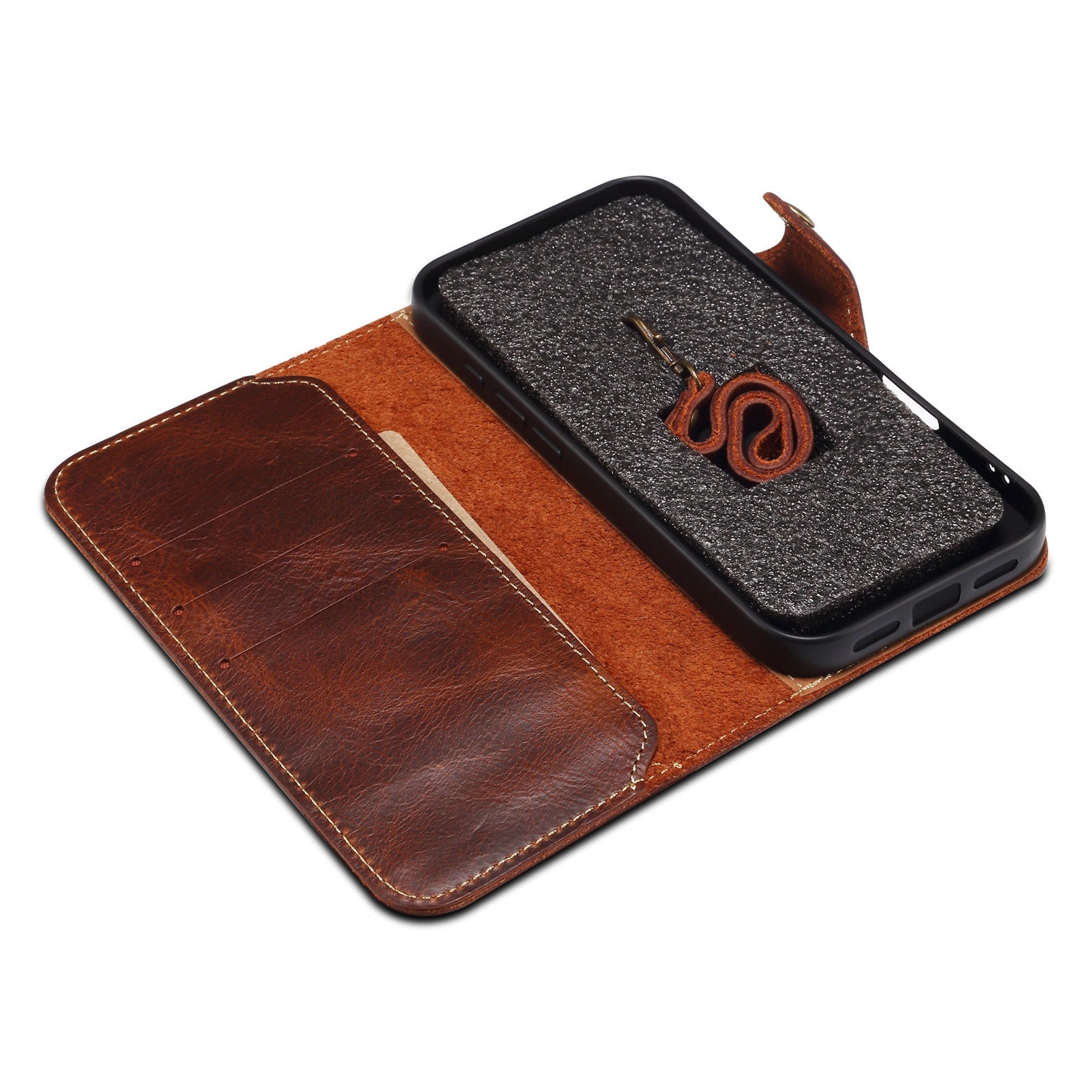KAKAVY Genuine Leather Flip Case for iPhone detail image 5