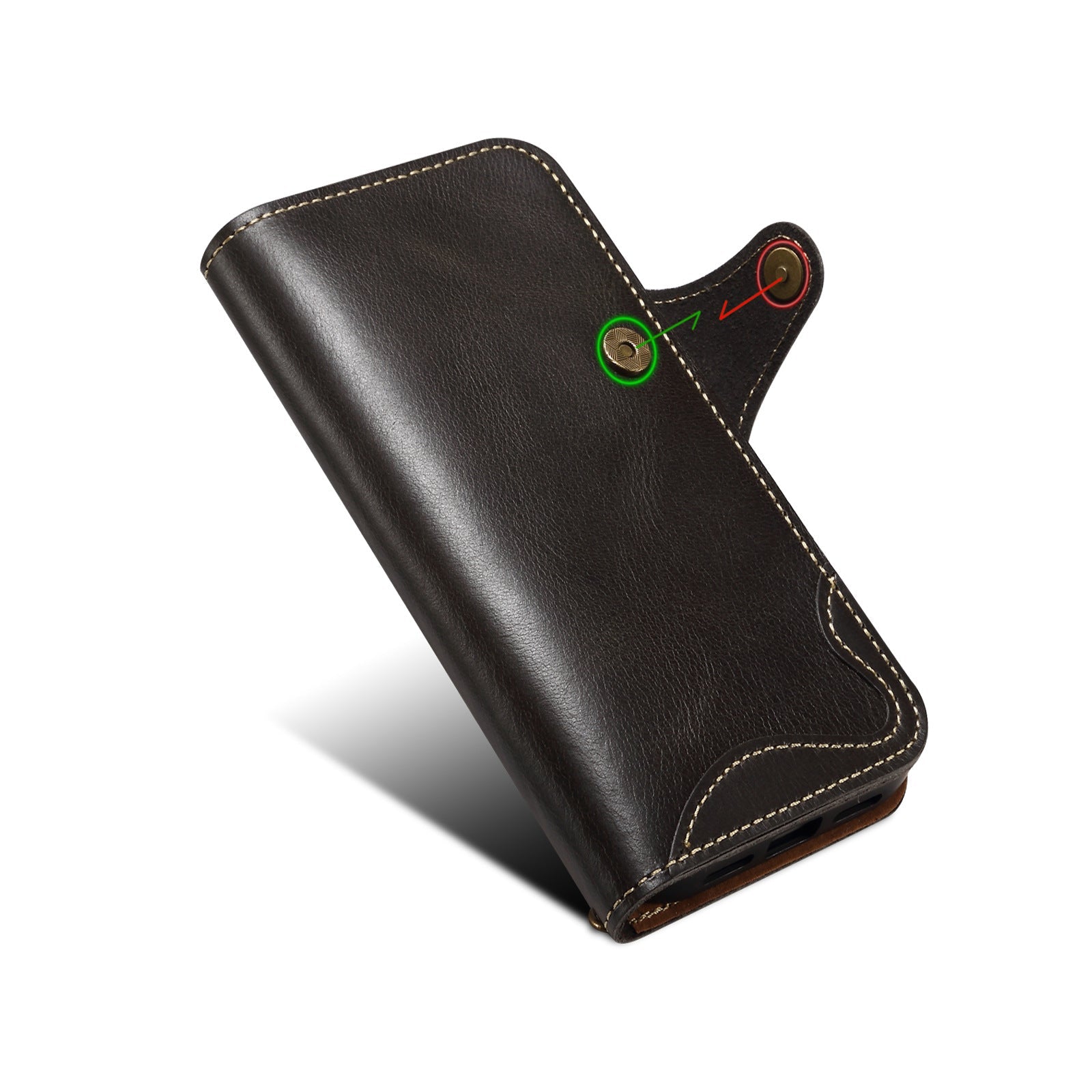 KAKAVY Genuine Leather Flip Case for iPhone detail image 11