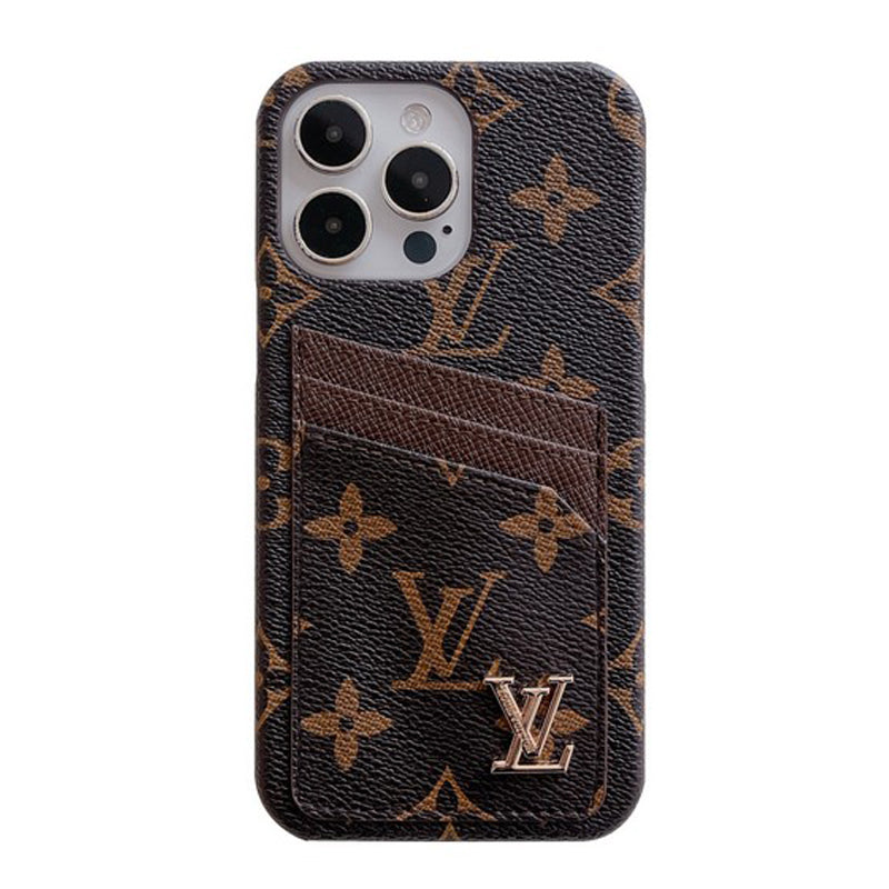 Capa de iPhone clássica com bolsa de cartão luxuosa