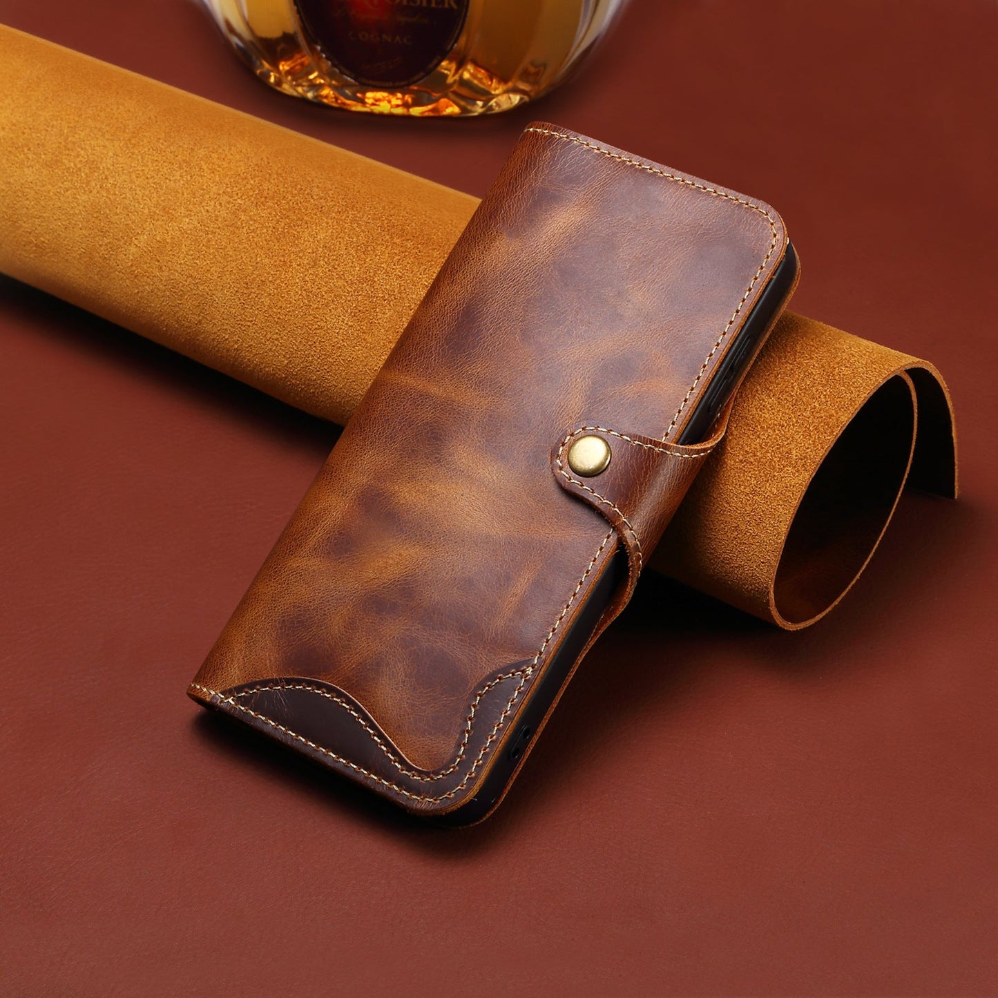 KAKAVY Genuine Leather Flip Case for iPhone detail image 7