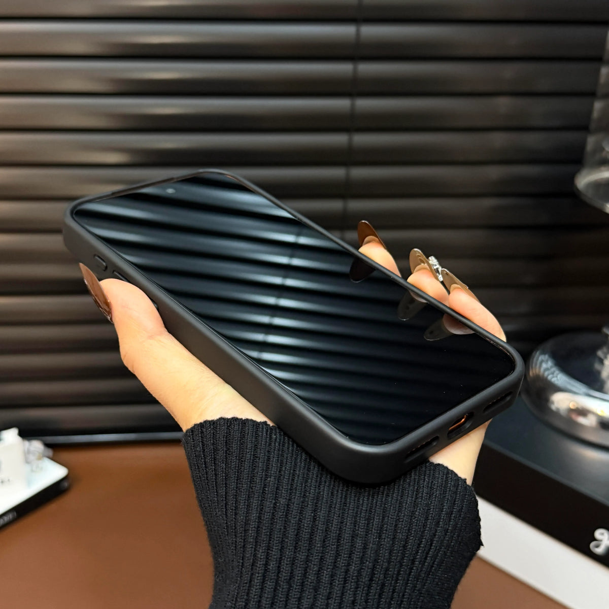 Luxe gewatteerd leren iPhone-hoesje - Schokbestendige, slanke beschermhoes