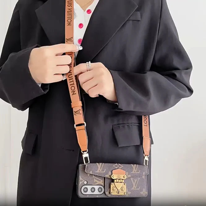 Luxury LOCK CARD CROSSBODY CHAIN SAMSUNG Z FOLD CASE