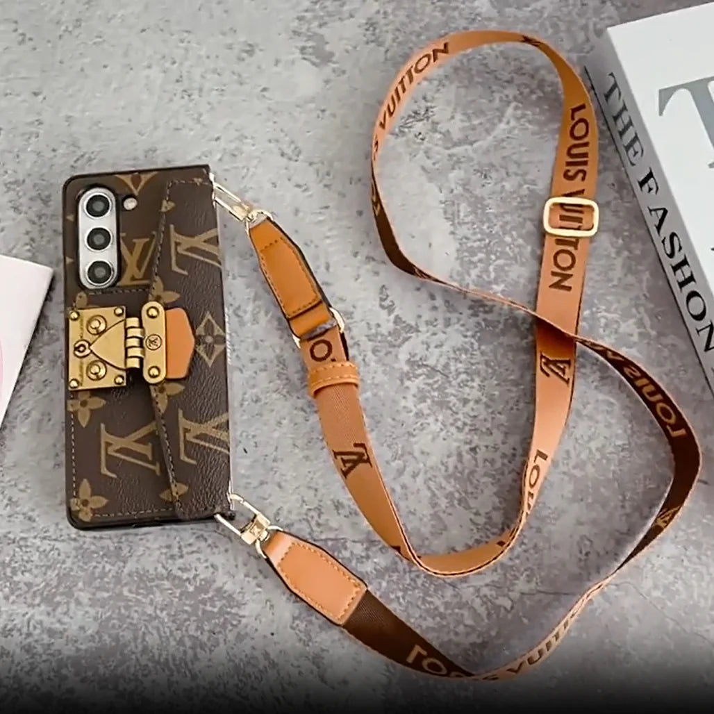 Luxury LOCK CARD CROSSBODY CHAIN SAMSUNG Z FOLD CASE