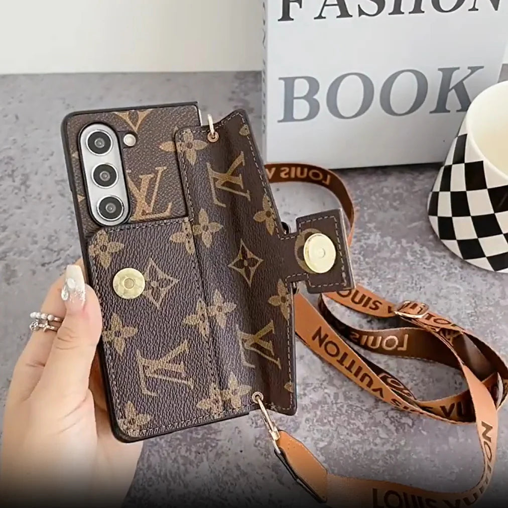 Luxury LOCK CARD CROSSBODY CHAIN SAMSUNG Z FOLD CASE