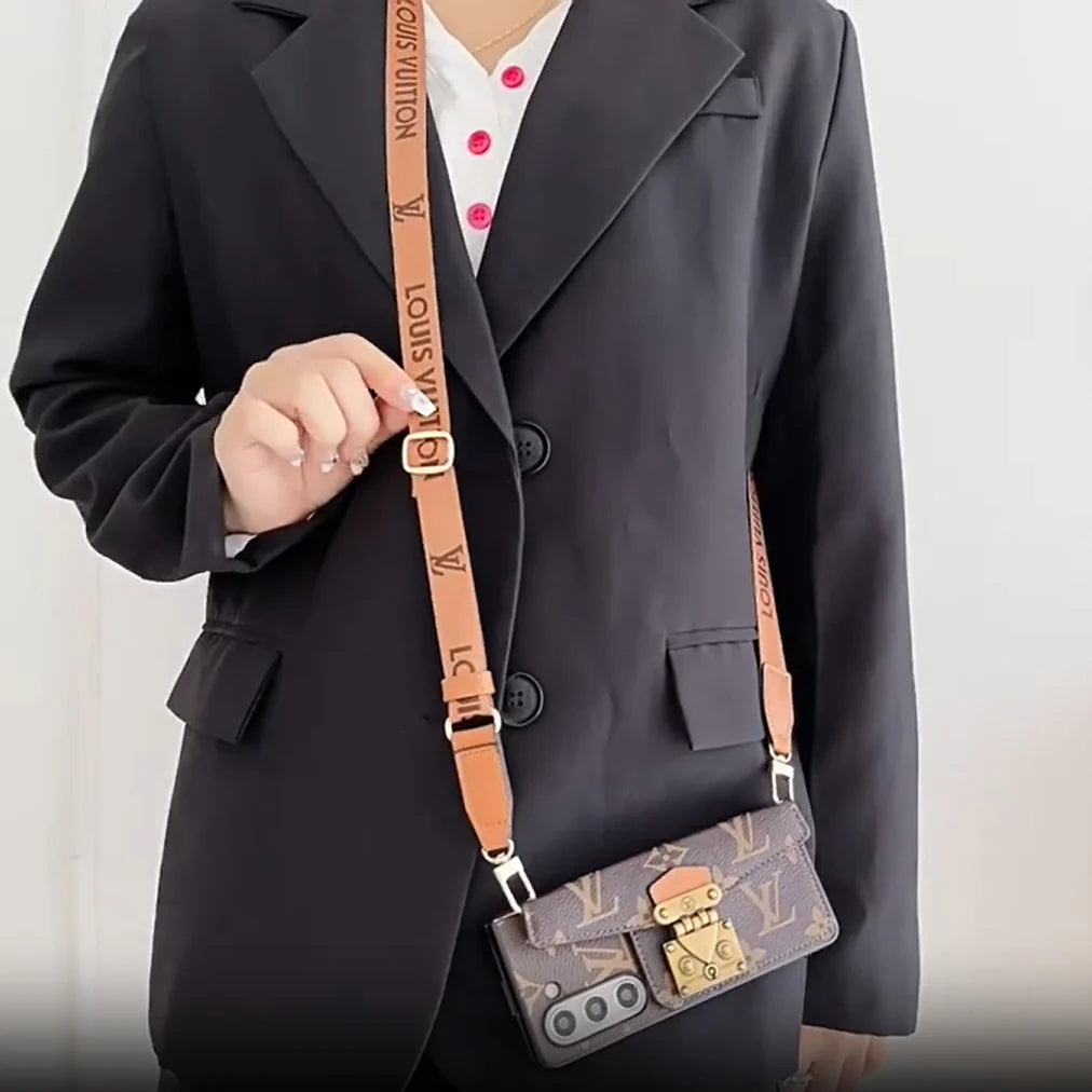 Luxury LOCK CARD CROSSBODY CHAIN SAMSUNG Z FOLD CASE