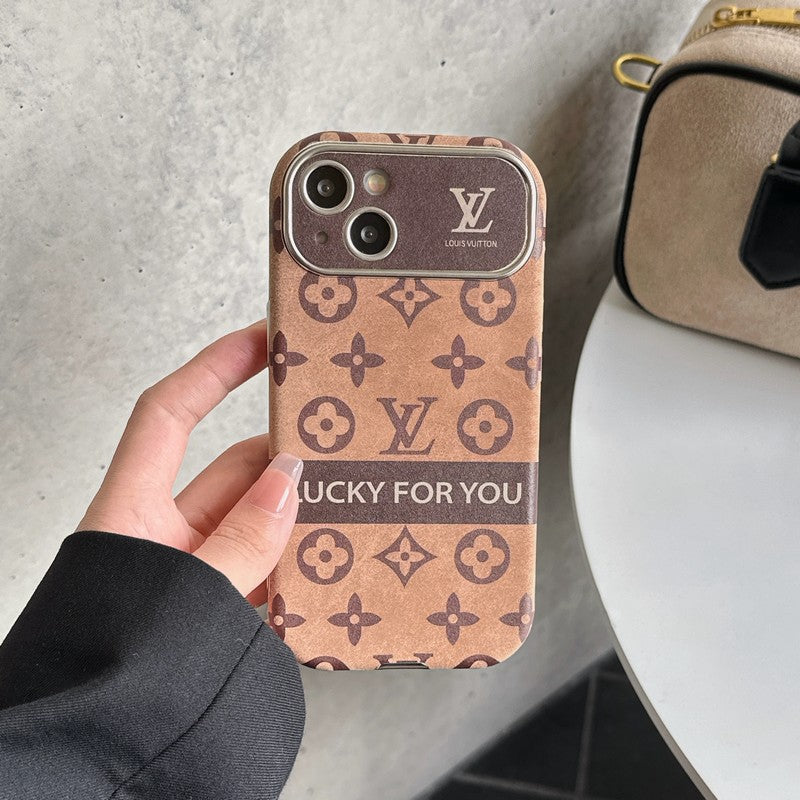 Luxusné hnedé & čierne klasické kožené puzdro na iPhone