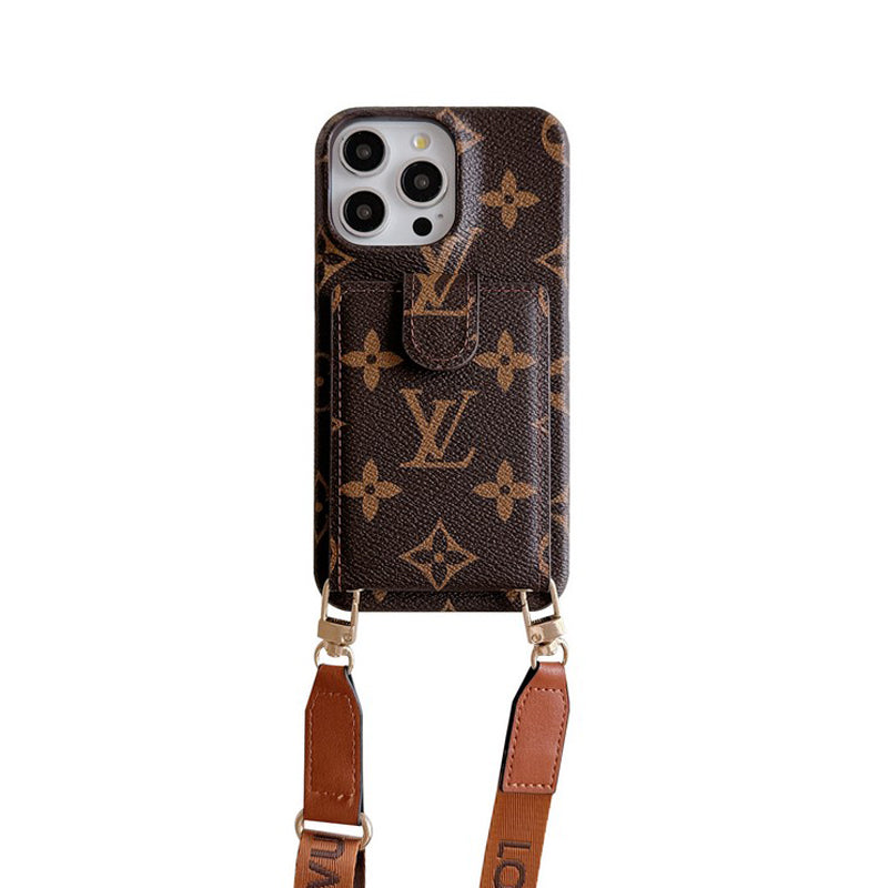 Bolsa de cartão luxuosa com corrente crossbody para iPhone