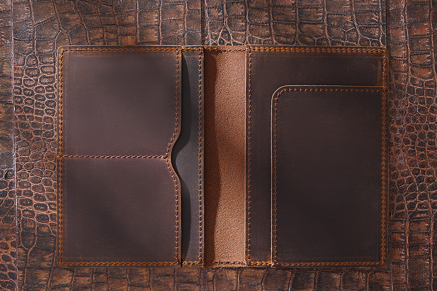 KAKAVY Handmade Genuine Leather Passport Holder detail image 2