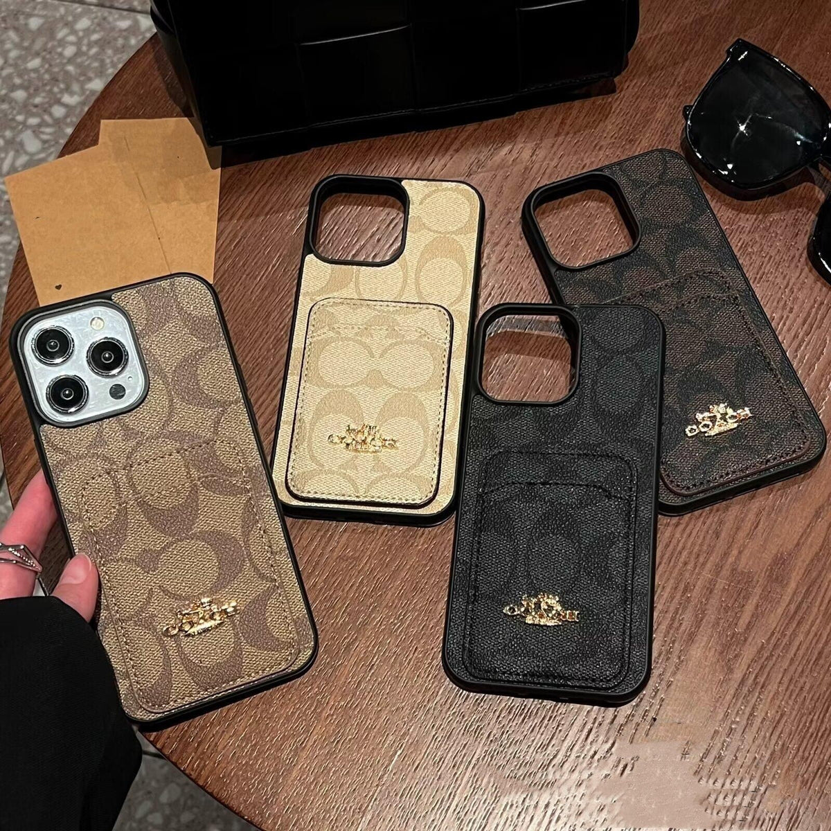 Étui pour iPhone en cuir pour sac à cartes classique