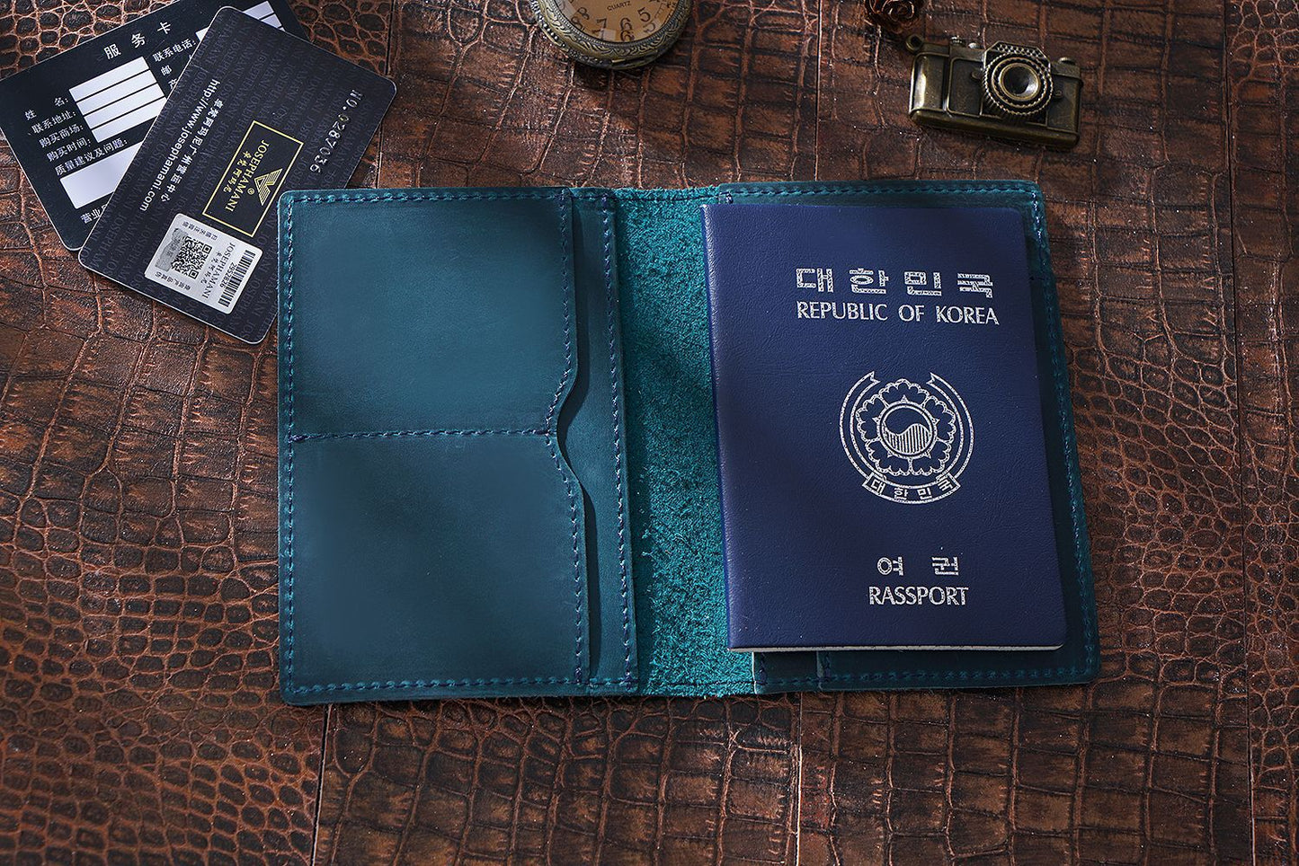 KAKAVY Handmade Genuine Leather Passport Holder detail image 6