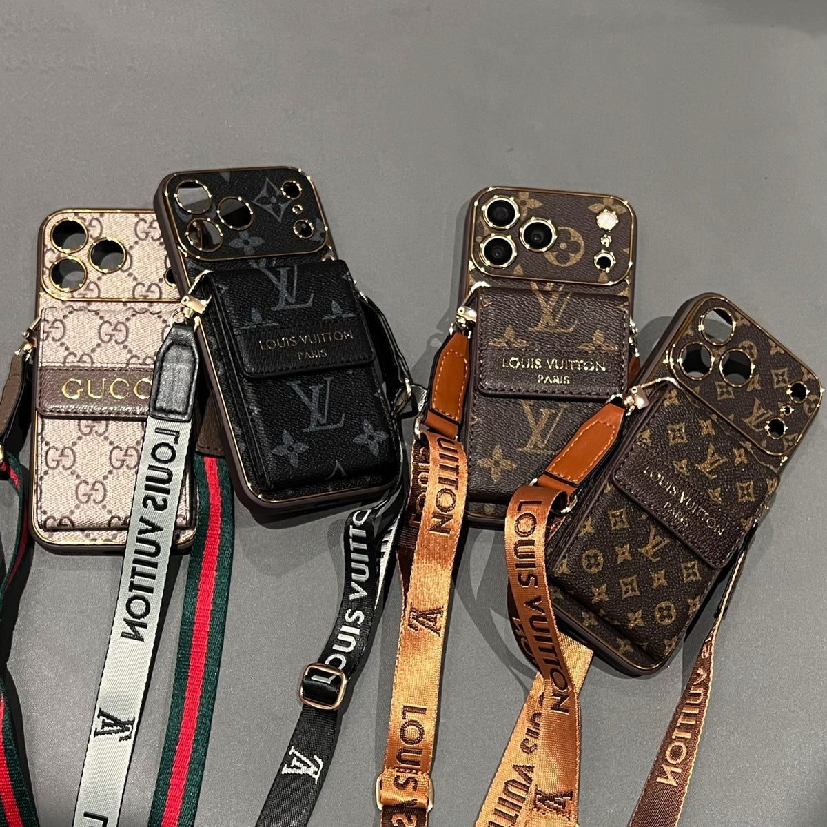 Nieuwe klassieke luxe kaarthouder telefoonhoesje 012