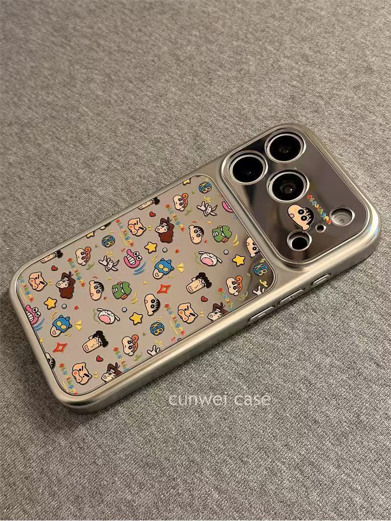 Full Mirror Cartoon iPhone Case – Cute Luxury Shockproof Cover