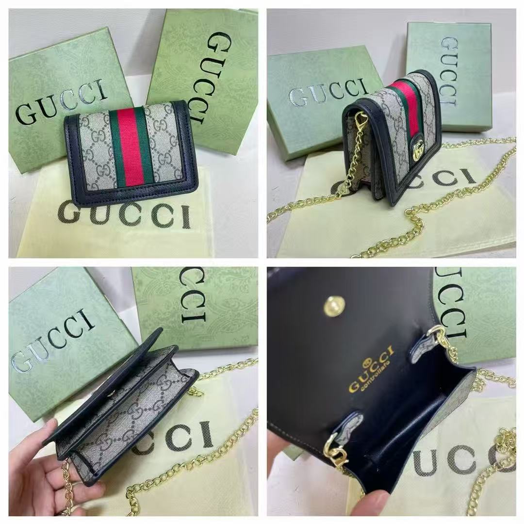 Ophidia GG Card Case Wallet Supreme Canvas Beige For Women‎ 4.3in/11cm 523155 96IWG 8745