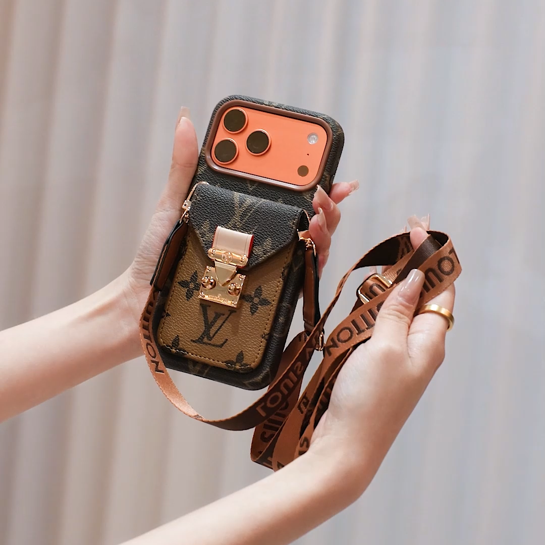 Custodia per iPhone con tasca per carte in pelle di ispirazione lussuosa