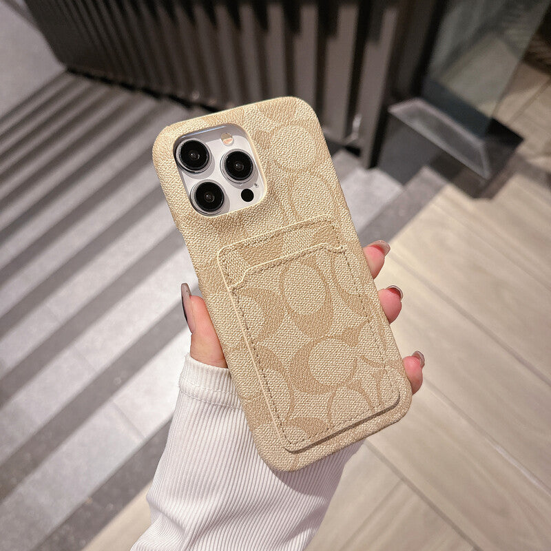 Klassische klassische iPhone-Hülle mit Kartenhalter Weiß -JQB240330