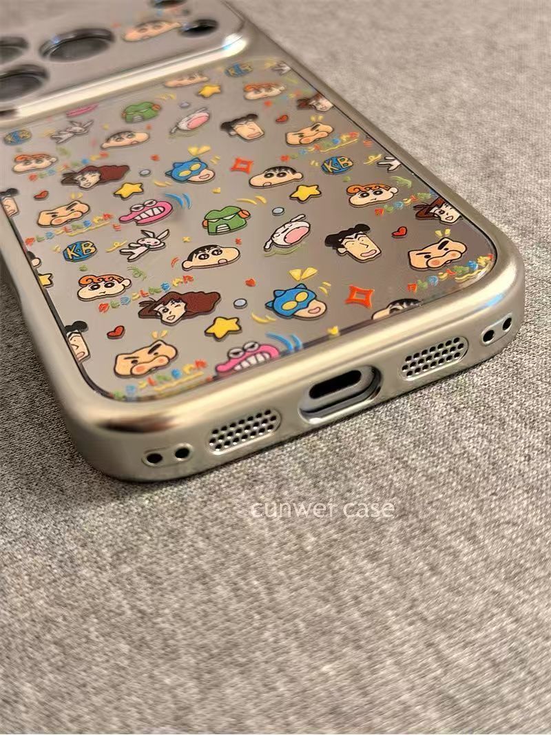 Full Mirror Cartoon iPhone Case – Cute Luxury Shockproof Cover