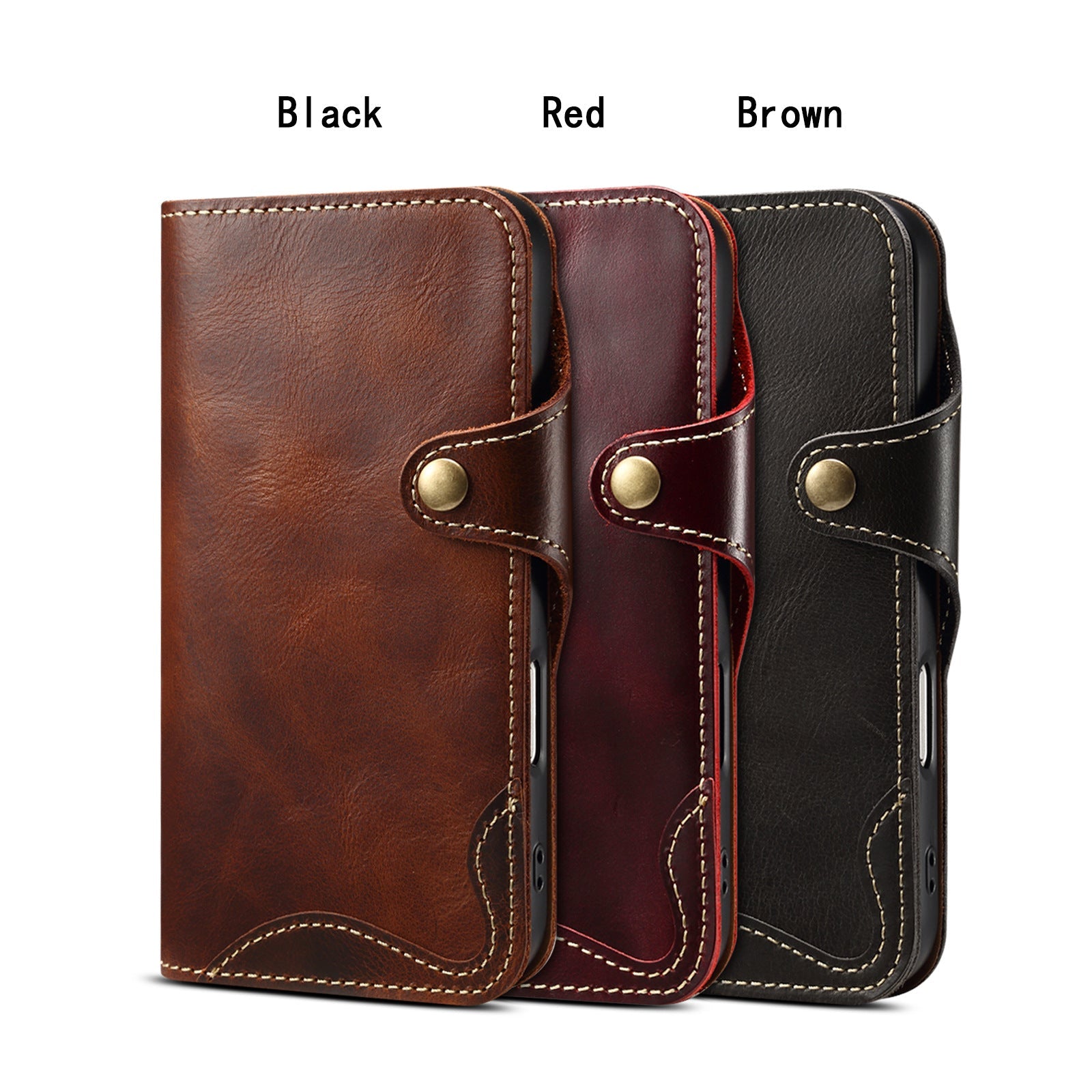 KAKAVY Genuine Leather Flip Case for iPhone detail image 2