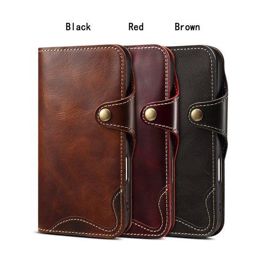 KAKAVY Genuine Leather Flip Case for iPhone detail image 2