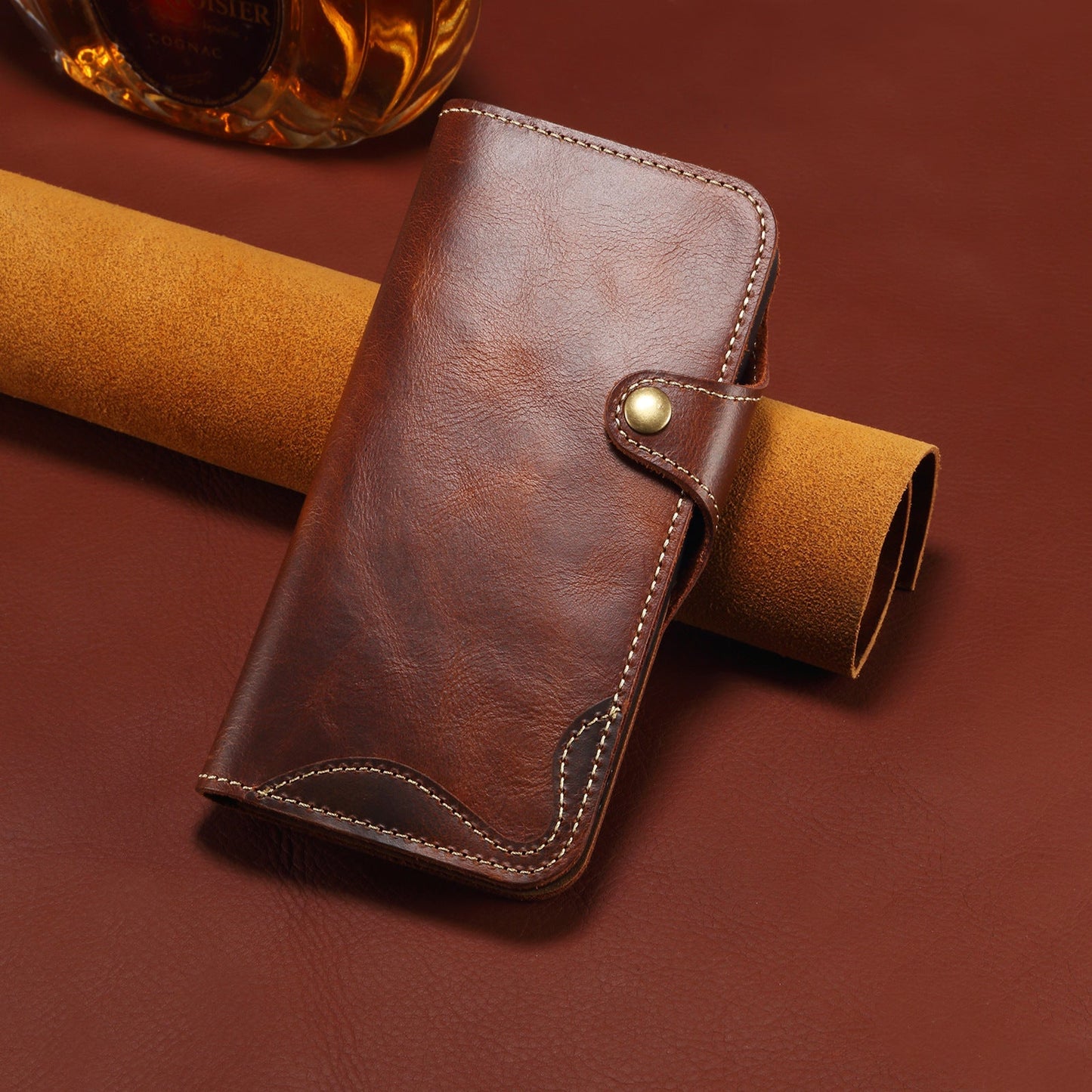 KAKAVY Genuine Leather Flip Case for iPhone detail image 3