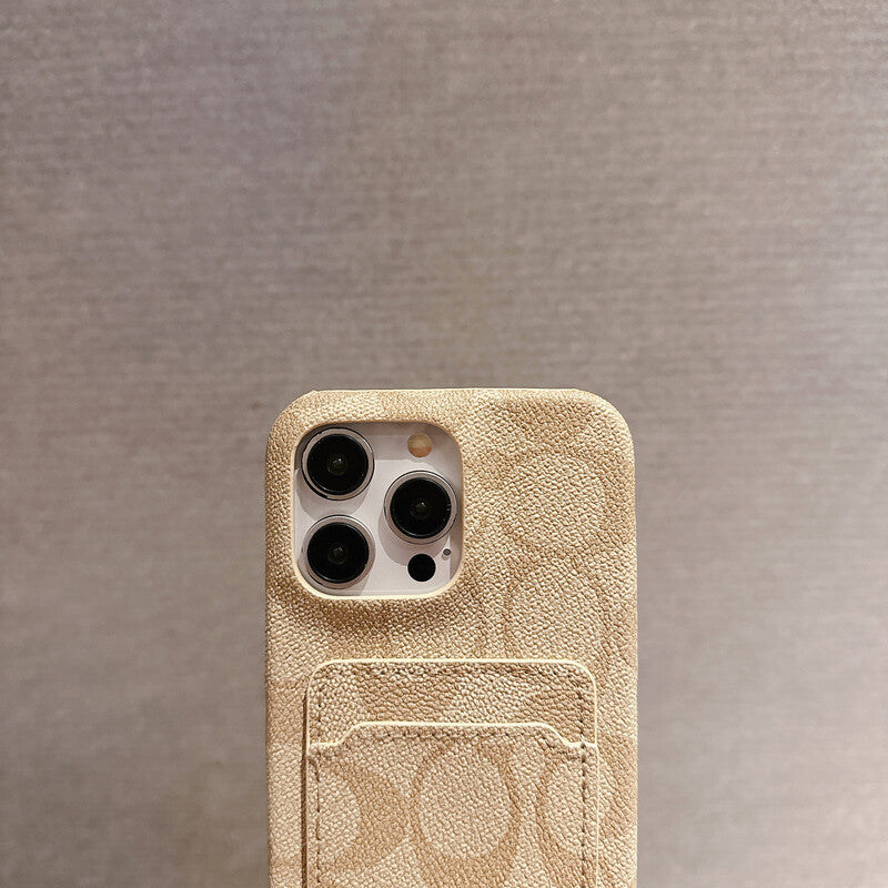 Klassische klassische iPhone-Hülle mit Kartenhalter Weiß -JQB240330