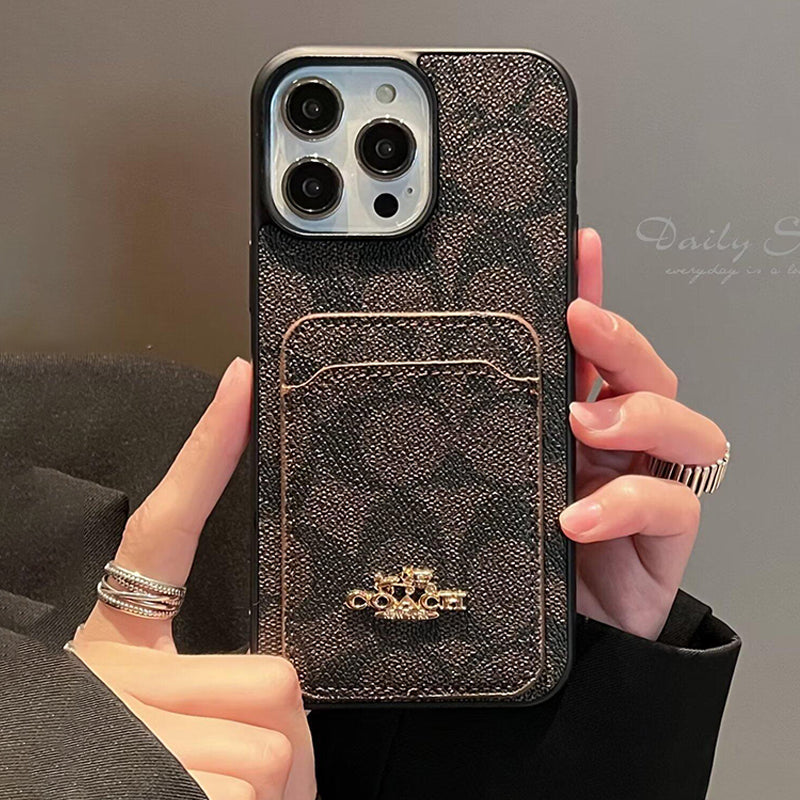 Étui pour iPhone en cuir pour sac à cartes classique