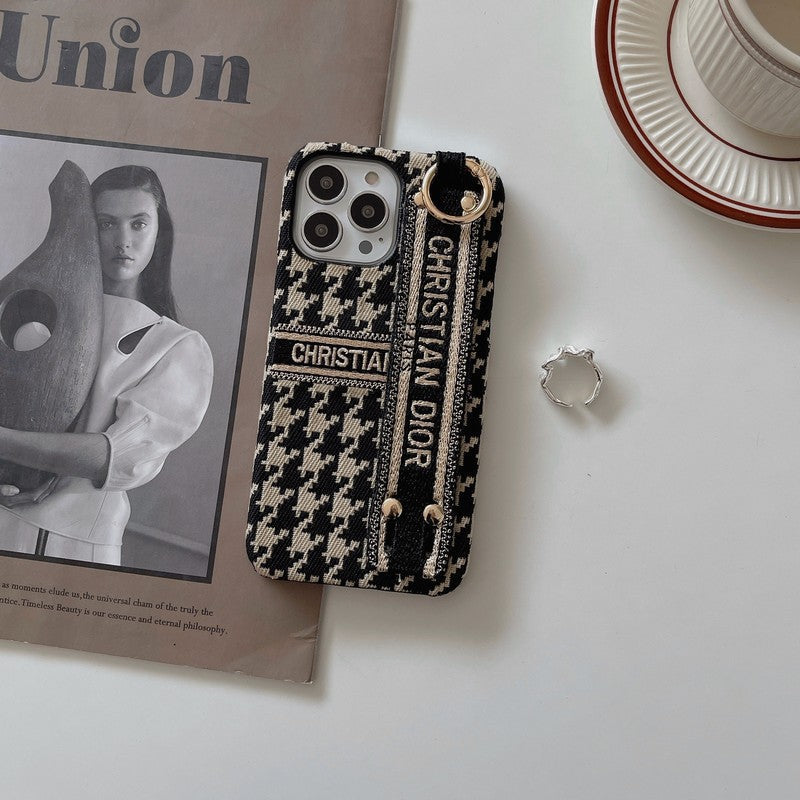 Módne puzdro Houndstooth Wristband na iPhone